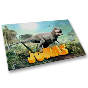 Personalisiert Dino Baumwolltasche | Mit Namen – Süßer Dino-Motiv Beutel | Umweltfreundliche Tragetasche Für Kinder