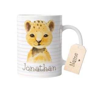 Personalisiere Kinder Tasse Mit Pinguin Design – Keramikbecher 330ml Mit Namen Für Geburtstage