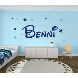 Wandtattoo Mit Jungen-Namen & Krone – Personalisiert, Gelb-grün, 55 X 125 Cm