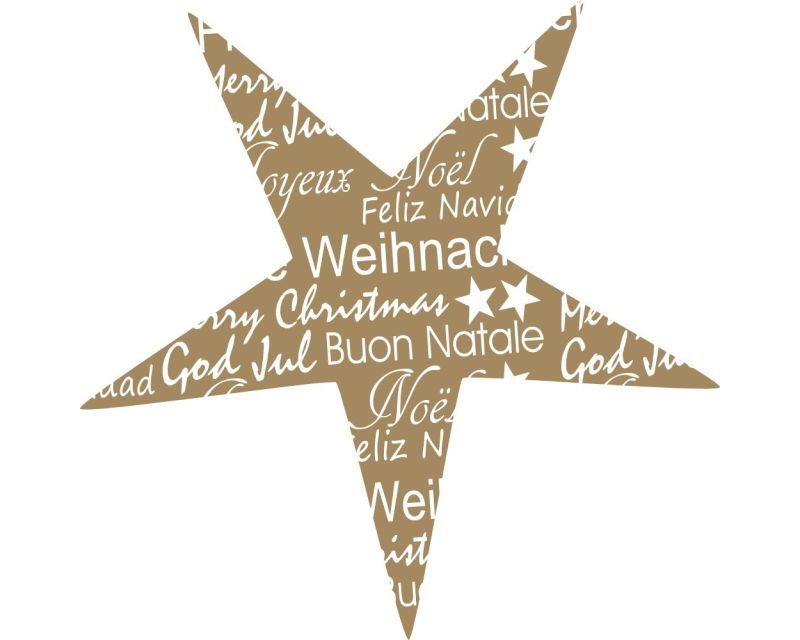 Groer Weihnachtsstern selbstklebend "Frohe Weihnachten - International"  Fensterdekoration oder Wandtattoo zu Weihnachten Fensterbild /  Fensteraufkleber 70017