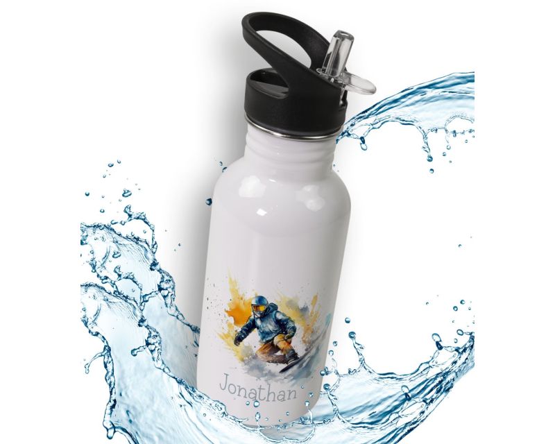 Personalisiert Kinder Trinkflasche Aus Edelstahl – 400 Ml, Mit Namen, Auslaufsicher, Motiv Traktor