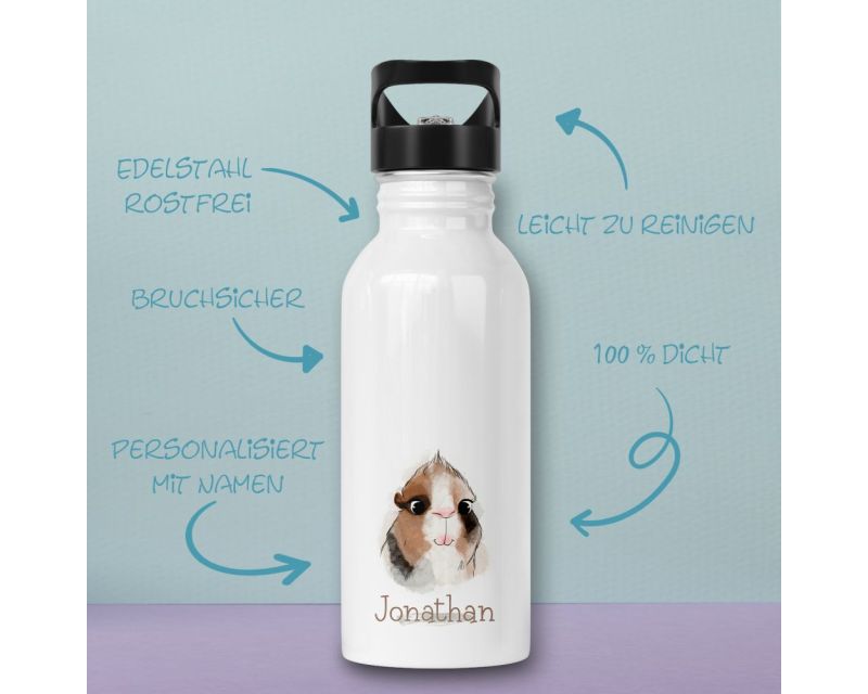 Mr. Gadgets Personalisierbare Trinkflasche Mit Namen – 500 Ml Sportflasche Für Erwachsene – Ideal Für Fitness, Arbeit & Freizeit Name Eingravieren