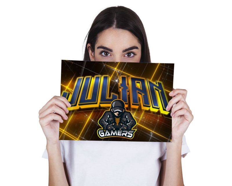 Personalisiertes Gaming-Wandtattoo – Neon-Bruchstil, 60x30 Cm, Einfach Anzubringen, Made In UK