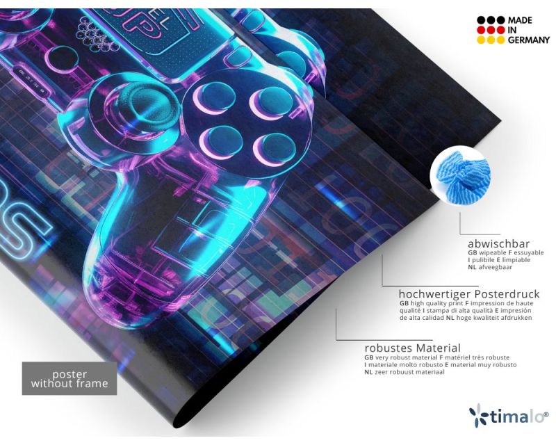 Personalisiertes Gaming-Wandtattoo – Neon-Bruchstil, 60x30 Cm, Einfach Anzubringen, Made In UK