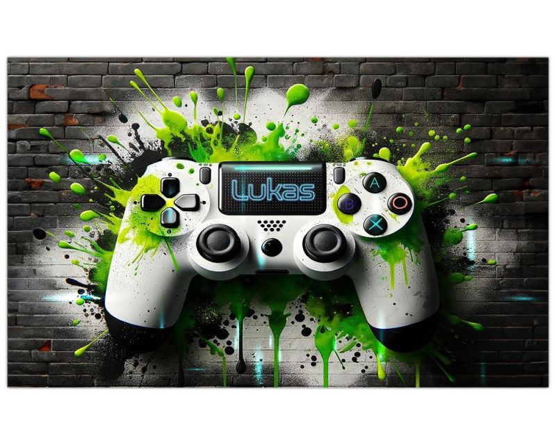 Personalisiertes Gaming-Wandtattoo – Neon-Bruchstil, 60x30 Cm, Einfach Anzubringen, Made In UK