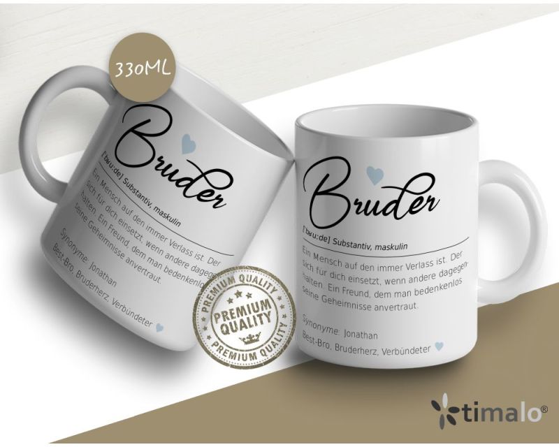 timalo® Coole Tasse mit Namen | Definition Bruder