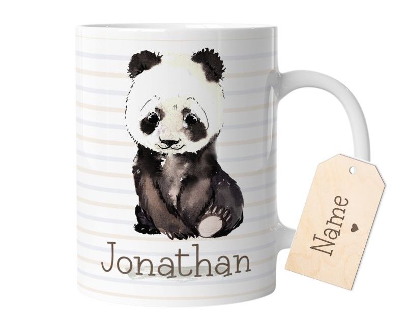 Personalisiert Tasse Mit Namen & Waldtier-Motiv – Geschenk Für Kinder, Rosa