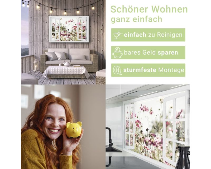 Acryl Fenster-Sonnenfänger 'Flusslandschaft', Rund 30x30 Cm – Buntes Buntglas-Paneel Mit Saugnapf Für Wohnzimmer, Küche, Garten