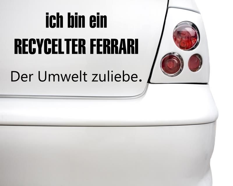 Autoaufkleber Sticker RECYCELTER FERRARI - Aufkleber Auto SP010