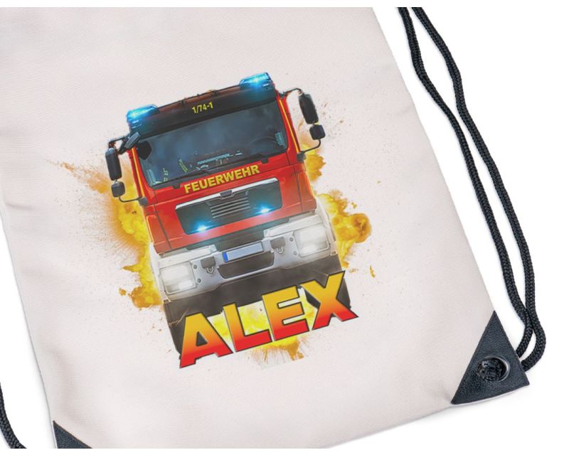 Kulturbeutel Mit Namen Till & Feuerwehr-Motiv – Für Jungen, 23x17 Cm, Mit Netzfächern